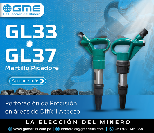 Martillos picadores GL33 y GL37: perforación de precisión en zonas de difícil acceso
