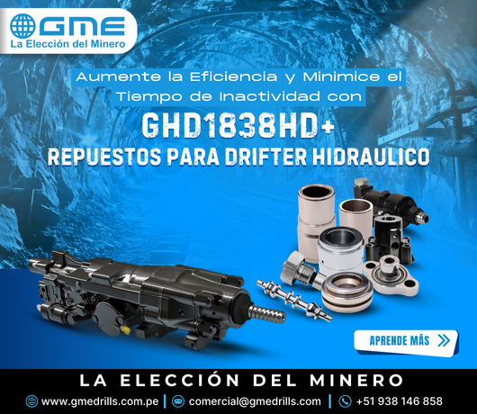 Aumente la eficiencia y minimice el tiempo de inactividad con los repuestos del perforador hidráulico GHD1838HD+