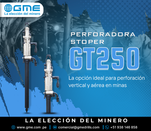 Perforadora Stoper GT250: La opción ideal para perforación vertical y elevada en minas