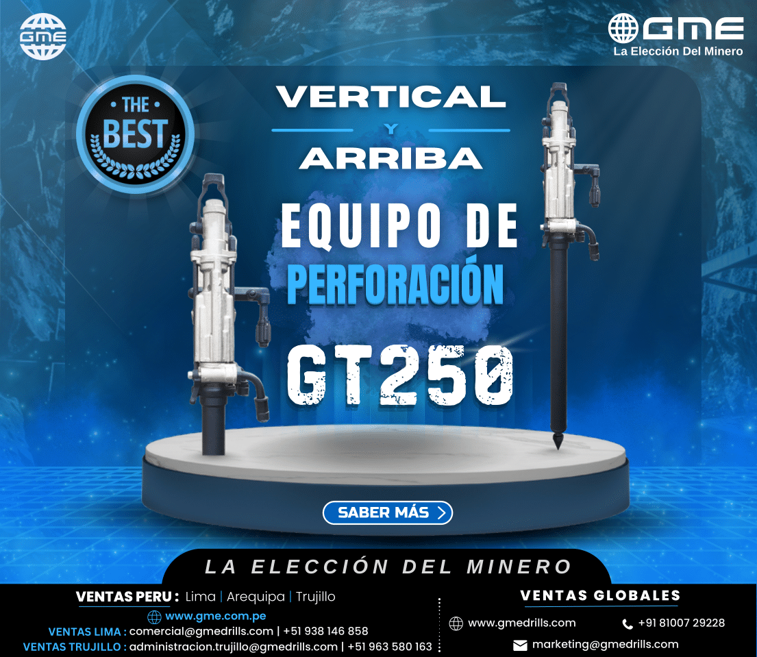 El Mejor Equipo para Perforación Vertical y de Techo: GT250 Perforadora Stoper