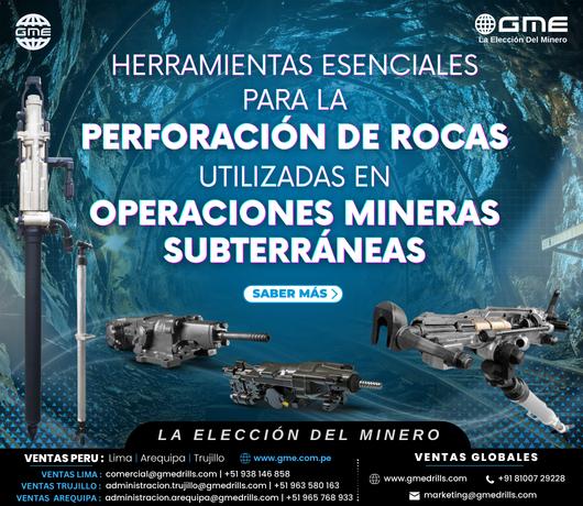 Herramientas esenciales de perforación de rocas utilizadas en operaciones de minería subterránea