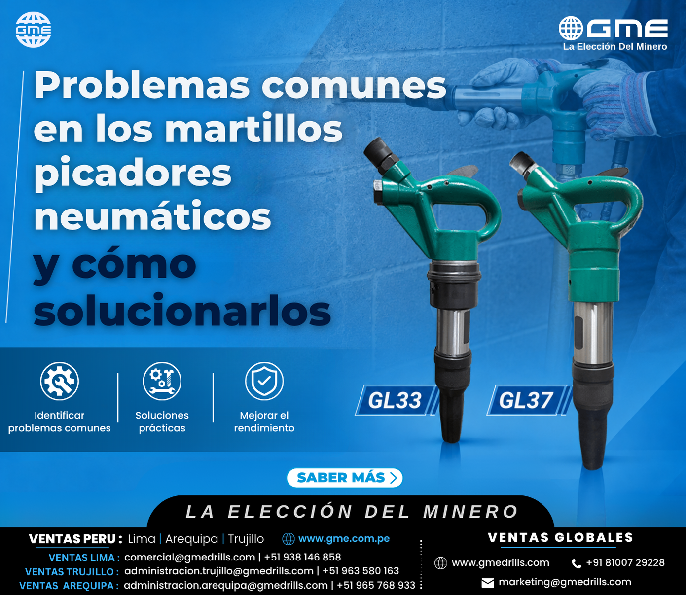 Martillos Picadores Neumáticos Problemas Comunes & Cómo Solucionarlos